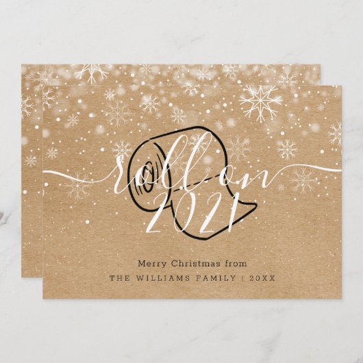 クリスマスおめでとう　新年楽しくゆこうぜ！ シーズンカード (正面/裏面)