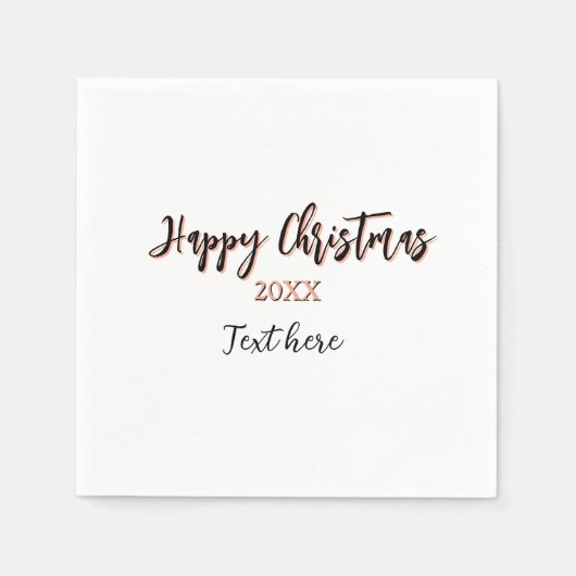 クリスマスおめでとう 桃 黒 年 名前 詳細 祝日 スタンダードカクテルナプキン (正面)