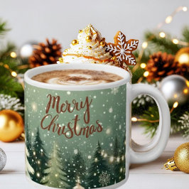 クリスマスおめでとう 森のマグカップ ジャンボコーヒーマグカップ
