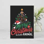クリスマスおめでとう、汚い動物！面白いXmas家族 シーズンカード (スタンド正面)