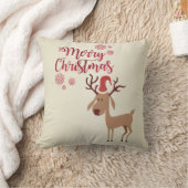 クリスマスおめでとう、漫画のトナカイ クッション (ブランケット)