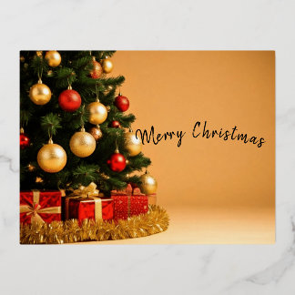 クリスマスおめでとう 箔シーズンポストカード