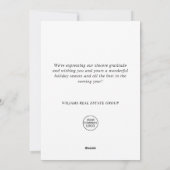 クリスマスおめでとう　素朴なコーポレートグリーティング シーズンカード (裏面)