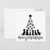 クリスマスおめでとう！肉球ツリードッグラバー キャットラバー ママ シーズンカード (正面/裏面)