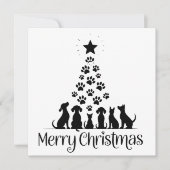 クリスマスおめでとう！肉球ツリードッグラバー キャットラバー ママ シーズンカード (正面)