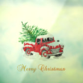 クリスマスおめでとう 赤いトラック もみの木 ウィンドウサイン (シート3)