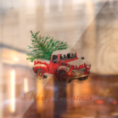 クリスマスおめでとう 赤いトラック もみの木 ウィンドウサイン (シート2)