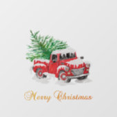クリスマスおめでとう 赤いトラック もみの木 ウィンドウサイン (シート)