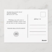 クリスマスおめでとう 赤いポインセチア 法人向けクリスマスグリーティング ポストカード (裏面)