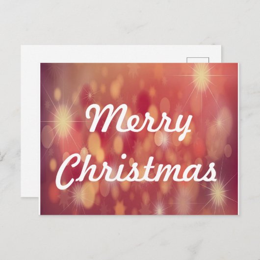 クリスマスおめでとう 赤い背景 シーズンポストカード (正面/裏面)