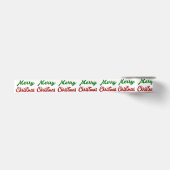 クリスマスおめでとう 赤と緑のスクリプト サテンリボン (正面)