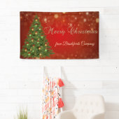クリスマスおめでとう、赤、クリスマスツリー 横断幕 (インサイチュ)