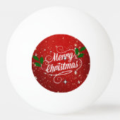 クリスマスおめでとう 赤 卓球ボール (裏面)