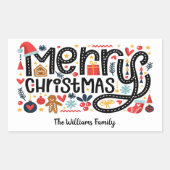 クリスマスおめでとう 長方形シール (正面)