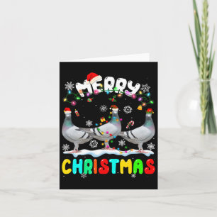 クリスマスおめでとう 鳩 愛好家 サンタ ハット クリスマス ライト カード