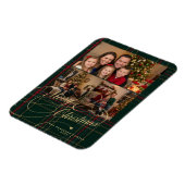 クリスマスおめでとう 3枚の写真 クラシックチェック マグネット (左側)