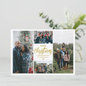 クリスマスおめでとう|4枚の写真| ホワイト シーズンカード (スタンド正面)