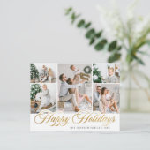 クリスマスおめでとう 5 フォト ハッピーホリデー グリーティング ポストカード (スタンド正面)