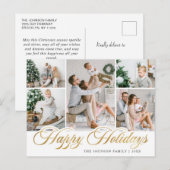 クリスマスおめでとう 5 フォト ハッピーホリデー グリーティング ポストカード (正面/裏面)