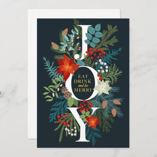 クリスマスおめでとう JOY 法人からのご挨拶 シーズンカード (正面/裏面)