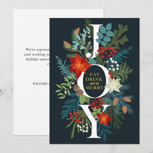 クリスマスおめでとう JOY 法人挨拶 シーズンカード (正面/裏面)