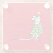 クリスマスおもしろいかわいいマウスツリーマンガ ガラスコースター (裏面)