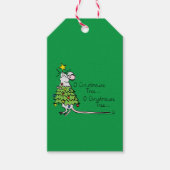 クリスマスおもしろいかわいいマウスツリーマンガ ギフトタグ (正面)