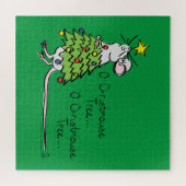 クリスマスおもしろいかわいいマウスツリーマンガ ジグソーパズル (横)