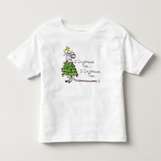 クリスマスおもしろいかわいいマウスツリーマンガ トドラーTシャツ (正面)