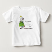 クリスマスおもしろいかわいいマウスツリーマンガ ベビーTシャツ (正面)