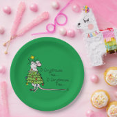 クリスマスおもしろいかわいいマウスツリーマンガ ペーパープレート (パーティー)
