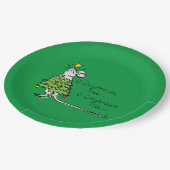 クリスマスおもしろいかわいいマウスツリーマンガ ペーパープレート (アングル)