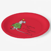 クリスマスおもしろいかわいいマウスツリーマンガ ペーパープレート (アングル)