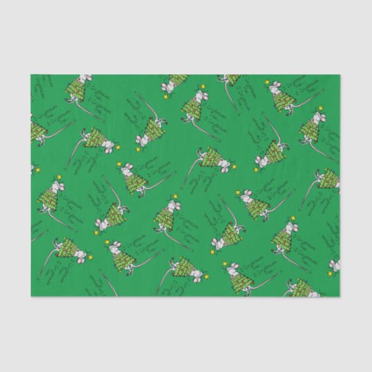 クリスマスおもしろいかわいいマウスツリーマンガ 薄葉紙 (正面)