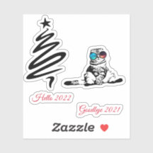 クリスマスおもしろいかわいい宇宙銀河系メガネ猫