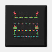 クリスマスおもしろいが暑すぎる醜いクリスマスセーター女性M マグネット (正面)