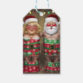 クリスマスおもしろいご夫妻 ギフトタグ (正面)