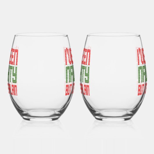 クリスマスおもしろいだっいけなたけど説明できる ステムなしワイングラス (左)