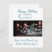 クリスマスおもしろいとハヌカーのグリーティングカード シーズンカード (正面/裏面)