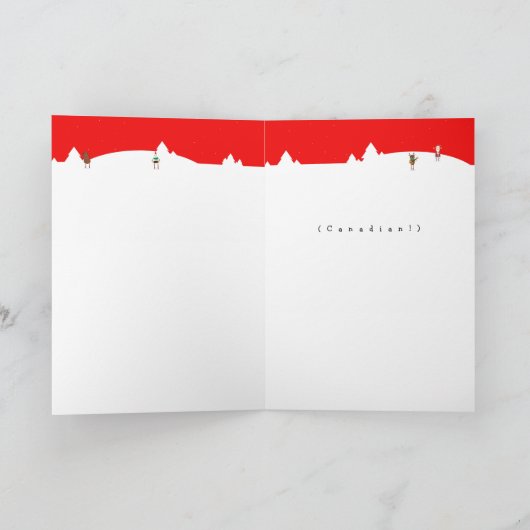 クリスマスおもしろいなサンタクロースはカナダの編集可能でした シーズンカード (内部)