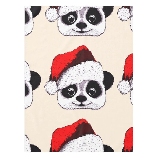 クリスマスおもしろいにかわいいパンダ テーブルクロス (正面)