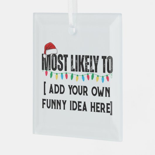 😂クリスマスおもしろいになる可能性が最も高い引用文を作成 ガラスオーナメント (正面左)