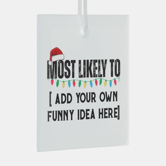 😂クリスマスおもしろいになる可能性が最も高い引用文を作成 ガラスオーナメント (正面右)