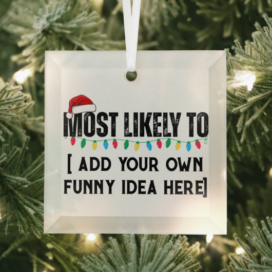 😂クリスマスおもしろいになる可能性が最も高い引用文を作成 ガラスオーナメント (インサイチュ)