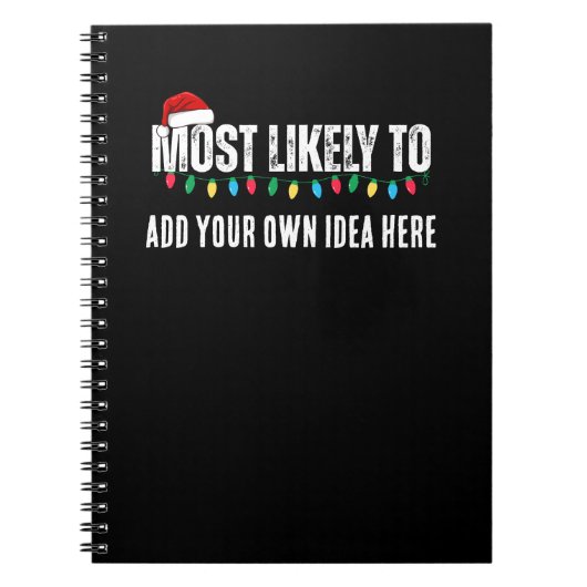 😂クリスマスおもしろいになる可能性が最も高い引用文を作成 ノートブック (正面)