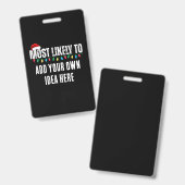 😂クリスマスおもしろいになる可能性が最も高い引用文を作成 バッジ (正面＆裏面)