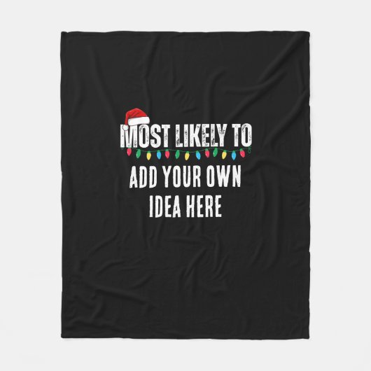 😂クリスマスおもしろいになる可能性が最も高い引用文を作成 フリースブランケット (正面)