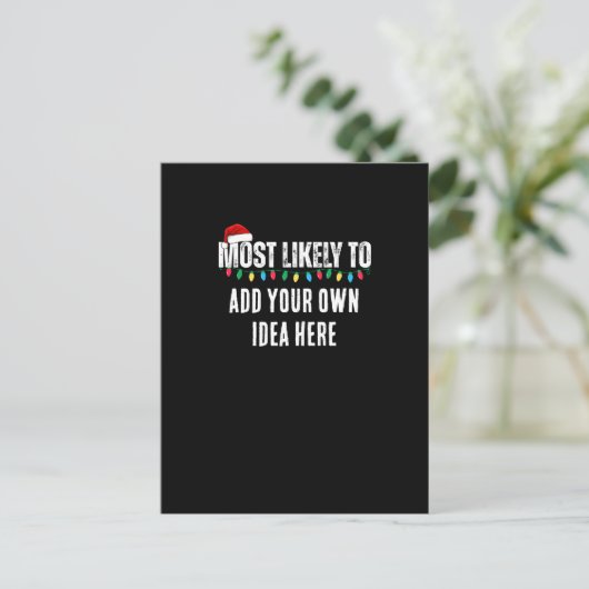 😂クリスマスおもしろいになる可能性が最も高い引用文を作成 ポストカード (スタンド正面)