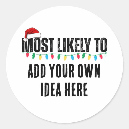 😂クリスマスおもしろいになる可能性が最も高い引用文を作成 ラウンドシール (正面)