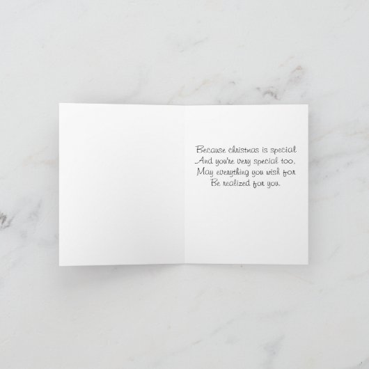 クリスマスおもしろいにサンタとトナカイの雪のシーン シーズンカード (内部)